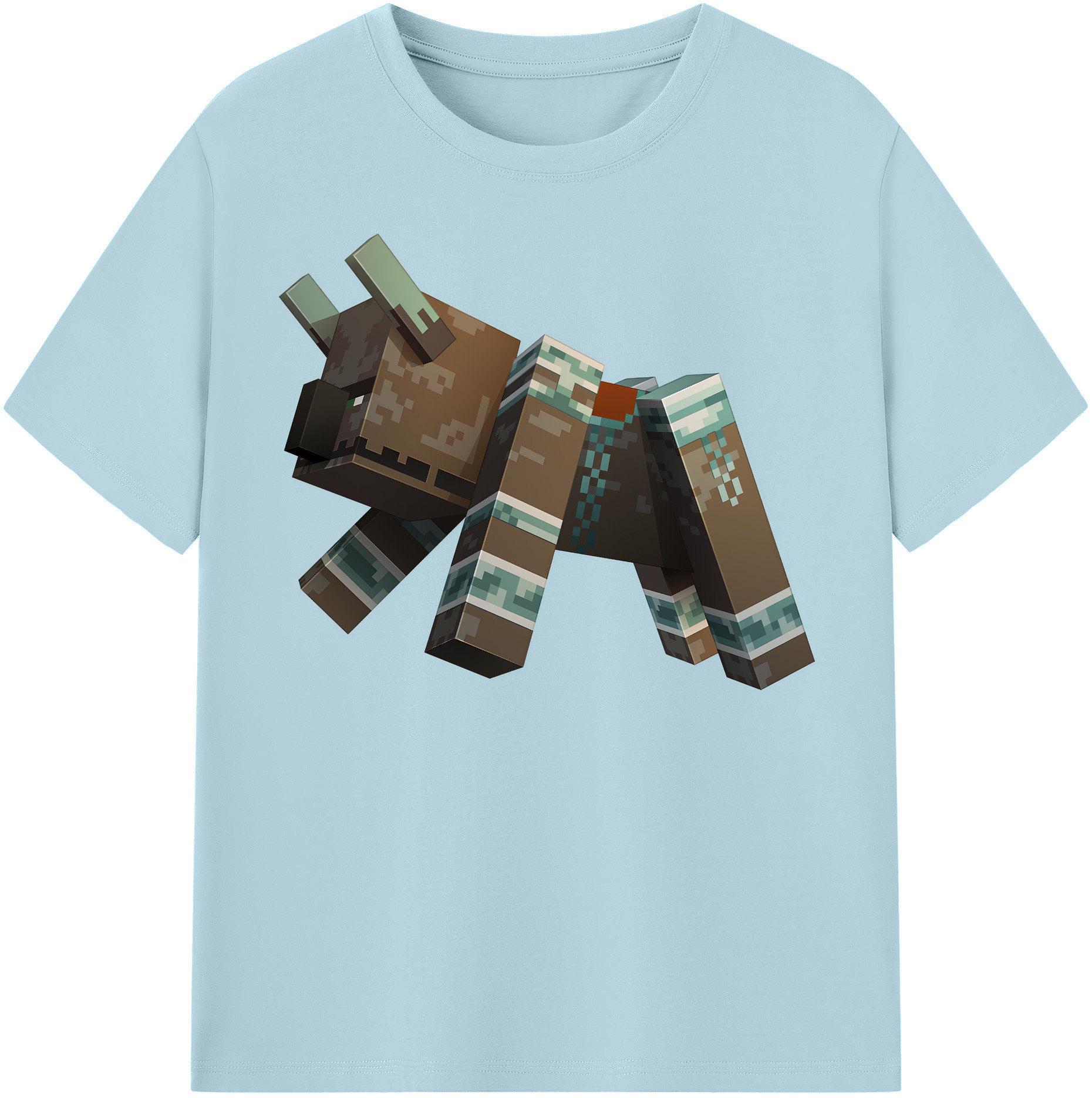 （画像用） マインクラフト ブロックの世界 Minecraft MC Block world 綿100％半袖Tシャツ（フロントプリント）